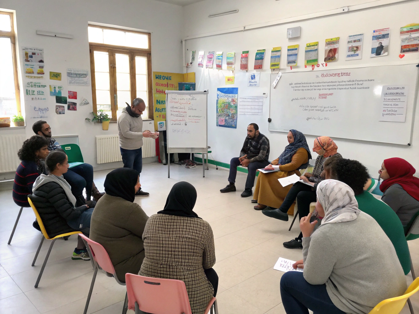 A group participating in a community growth workshop